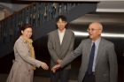 左至右:陳明君老師夫人曹海瑛女士，陳明君老師，辛世文教授